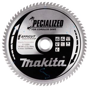 Makita E-12273 Kreissägeblatt 260 x 30 x 2.15mm Zähneanzahl: 75 1St.