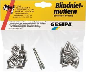 Gesipa 1433675 Blindklinknagel 34 onderdelen