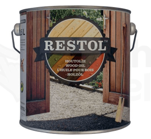 Restol houtolie transparant zijdeglans ebbenzwart 2.5 ltr