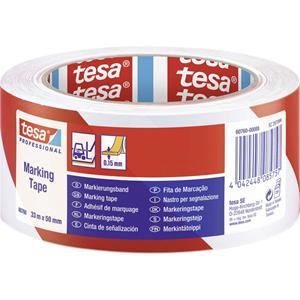 tesa Tesa 60760-00088-15 Vloermarkeringstape tesa Professional Rood/wit (l x b) 33 m x 50 mm 1 stuk(s)