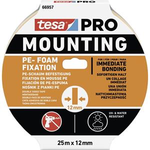 Tesa Mounting PRO PE-Fixation 66957-00000-00 Montageband Weiß (L x B) 25m x 12mm 1St.