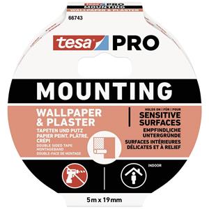 Tesa Mounting PRO Tapete & Putz 66743-00001-00 Montagetape Wit (l x b) 5 m x 19 mm 1 stuk(s)
