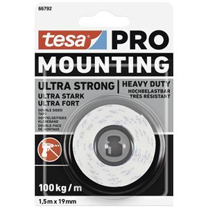 Tesa Mounting PRO Ultra Strong 66792-00000-00 Montagetape Wit (l x b) 1.5 m x 19 mm 1 stuk(s)
