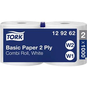 Tork 129262 Standaard papieren doekjes, combirol wit W1/2
