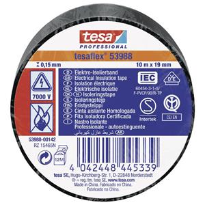 Tesa flex IEC 53988-00142-00 Isolatietape Zwart (l x b) 10 m x 19 mm 1 stuk(s)