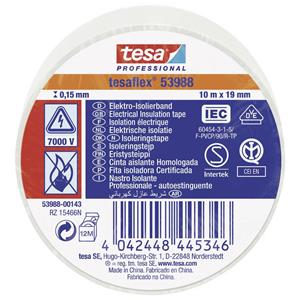Tesa flex IEC 53988-00143-00 Isolatietape Wit (l x b) 10 m x 19 mm 1 stuk(s)