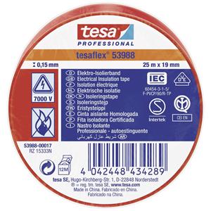 Tesa flex IEC 53988-00017-00 Isolatietape Rood (l x b) 25 m x 19 mm 1 stuk(s)