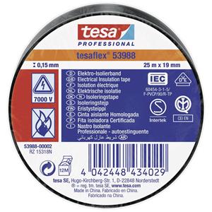 Tesa flex IEC 53988-00002-00 Isolatietape Zwart (l x b) 25 m x 19 mm 1 stuk(s)