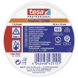 Tesa flex IEC 53988-00063-00 Isolatietape Wit (l x b) 33 m x 19 mm 1 stuk(s)