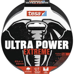 tesa Montageband Ultra PowerExtrem, robust & reißfest, temperatur-/wasser-/UV-beständig, von Hand einreißbar, 1 Rolle mit L 25 m x B 50 mm, schwarz
