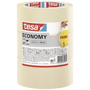 Tesa Economy 55342-00000-00 Afplakband Wit (l x b) 50 m x 50 mm 3 stuk(s)