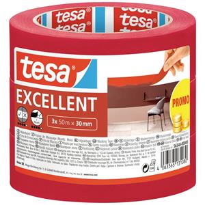 Tesa EXCELLENT 56548-00000-00 Kreppband Rot (L x B) 50m x 30mm 3St.