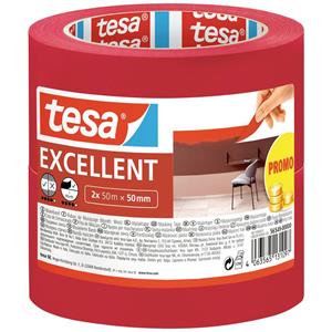 Tesa EXCELLENT 56549-00000-00 Kreppband Rot (L x B) 50m x 50mm 2St.