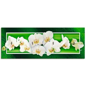 Artland Kapstok Orchideeën van hout met 4 sleutelhaakjes – sleutelbord, sleutelborden, sleutelhouder, sleutelhanger voor de hal – stijl: modern
