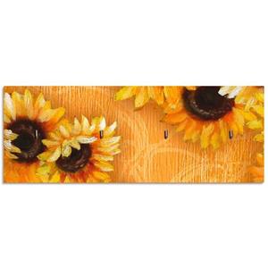 Artland Hakenleiste "Sonnenblumen", aus Holz mit 4 Schlüsselhaken – Schlüsselboard, Schlüsselbretter, Schlüsselhalter, Schlüsselaufhänger für den Flur – 