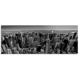 Artland Hakenleiste "Luftbild von Manhattan New York City USA", aus Holz mit 4 Schlüsselhaken – Schlüsselboard, Schlüsselbretter, Schlüsselhalter, Schlüsselaufhä