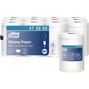 Tork 473252 Multifunctionele papieren doekjes met binnenafroller in wit M1