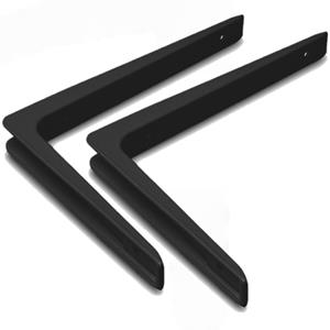 10x stuks plankdrager / plankdragers zwart gelakt aluminium 25 x 20 cm -