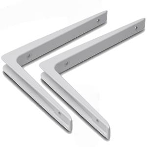 10x stuks plankdrager / plankdragers wit gelakt aluminium 25 x 20 cm -