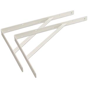 10x stuks plankdragers / planksteunen wit gelakt staal met schoor 39,5 x 25,5 cm -