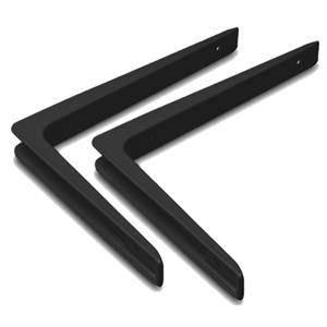 Trendoz Set van 4x stuks planksteunen/ plankdragers zwart gelakt aluminium 15 x 10 cm -