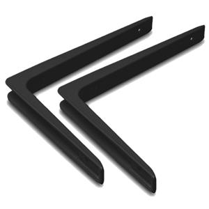 Trendoz Set van 2x stuks planksteunen / plankdragers zwart gelakt aluminium 30 x 20 cm tot 80 kilo -