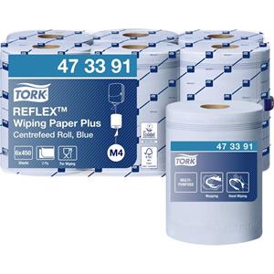 Tork 473391 reflex-sterke multifunctionele papieren doekjes blauw M4