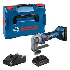 Bosch GSC 18V-16 E 18V Li-ion Accu plaatschaar set (2x 4.0Ah) in L-Boxx - 156 mm