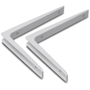 Trendoz Set van 6x stuks planksteunen / plankdragers wit gelakt aluminium 15 x 10 cm tot 30 kilo -
