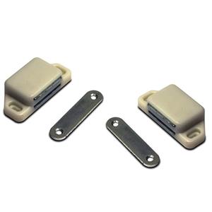 Merkloos 2x stuks magneetsnapper / magneetsnappers met metalen sluitplaat wit 6 x 5,4 x 2,6 cm -