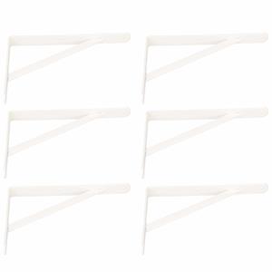 6x stuks plankdragers / planksteunen wit staal met schoor 20 x 30 cm -