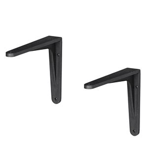 6x stuks plankdragers / planksteunen zwart gemoffeld aluminium 14 x 11,5 cm -