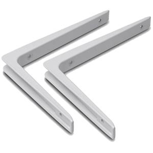 Trendoz Set van 8x stuks planksteunen / plankdragers wit gelakt aluminium 15 x 10 cm tot 30 kilo -