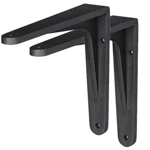 8x stuks plankdragers / planksteunen zwart gemoffeld aluminium 14 x 11,5 cm -