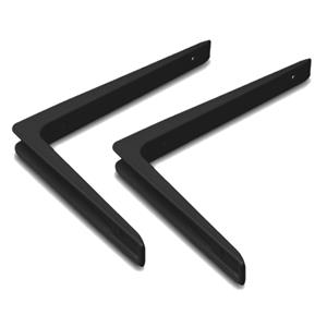 10x stuks plankdrager / plankdragers zwart gelakt aluminium 15 x 20 cm -