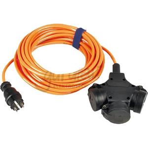 Sirox Verlengsnoer 25M PUR kabel 3x1,5mm² 3-voudig oranje