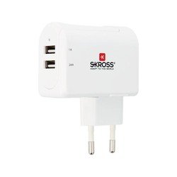 SKROSS Euro USB Charger 2-Port Ladeadapter weiß, 17 Watt