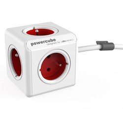 Allocacoc 6300RD/BEEXPC PowerCube Extended Smarthome 4 Sockets Type E Wit/Rood - 1,5 meter