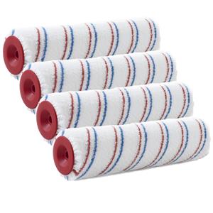Sorx Set van 4x stuks muur vacht anti-spat verfrollers polyester microvezel pluisvrij 6,6 x 18 cm -