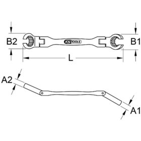KSTOOLS Offener Doppel-Ringschlüssel, mit Doppelgelenk, 10x11 mm