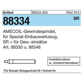 Sonstige AMECOIL-Gewindespindel ART 88334  M 10 für Spezial-Einbauwerkzeug SR S