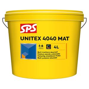 SPS 10107728 Unitex 4040 Mat Muurverf - Wit - 4L