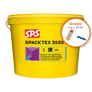 SPS Spacktex Spacklatex 3535 Mat 10 Liter + Gratis Paintura Muurverfroller Pro Met Beugel