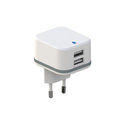 HQ Power COMPACTE LADER MET 2 USB-AANSLUITINGEN - 5 V - 4.8 A max. - 24 W max. - WIT