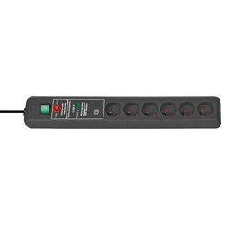 Brennenstuhl 1159541376 Secure-Tec PDU Stekkerdoos 6 Sockets Type E met Schakelaar en Overspanningsbeveiliging Zwart - 3 meter