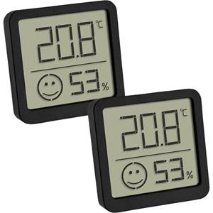 TFA Dostmann 2er Set digitales Thermo-Hygrometer mit Komfortzone Thermo- en hygrometer Zwart