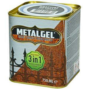 Praxis Metalgel metaallak grafiet glans zijdemat 750ml