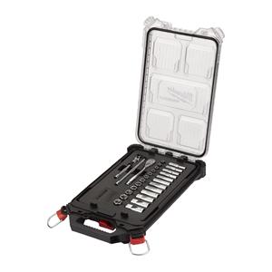 28-teiliges Set Organizer Slim Compact Packout Schlüssel und Steckschlüssel mit 1/4-Knarre Milwaukee 4932478812