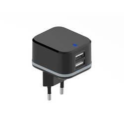 HQ Power COMPACTE LADER MET 2 USB-AANSLUITINGEN - 5 V - 3.4 A max. ( 2.4 + 1 A ) - 17 W max.