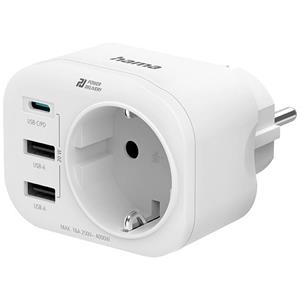 Hama Steckdosenadapter 4-fach weiss